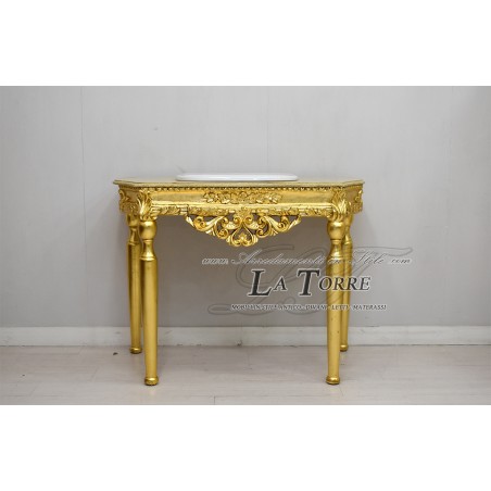Louis XV gold marble baroque modern console bathroom cabinet AL1123