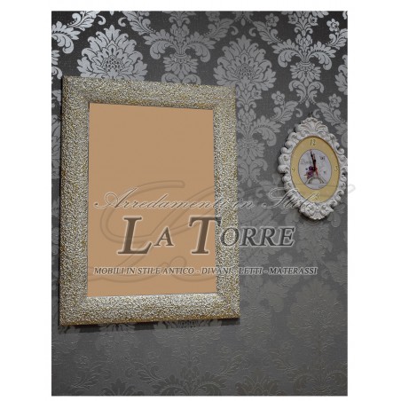 Klassisch-moderner Holzrahmen, Sonderanfertigung, weiß/gold und weiß/silber 141