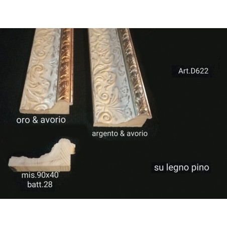 Baroque style frame classic custom made picture wood ivory/gold or ivory/silver D622