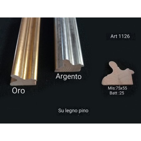 Cornice classica moderna su misura quadro legno oro o argento 1126