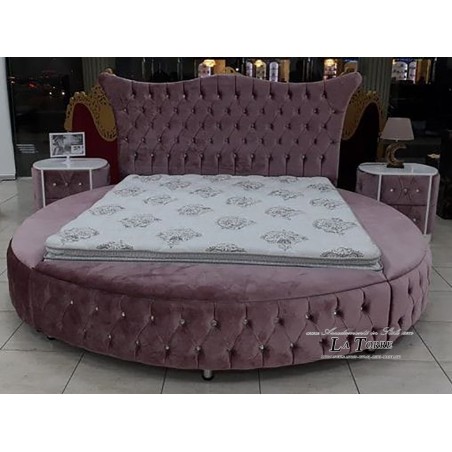 Letto Matrimoniale contenitore Moderno velluto ecopelle viola Violet