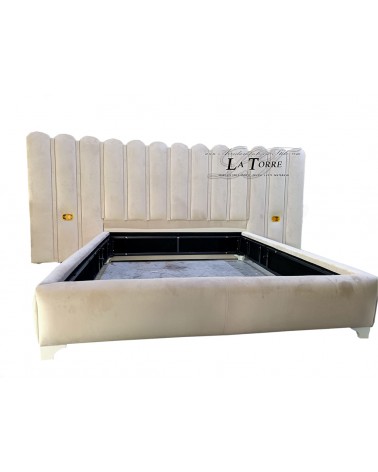 Letto Matrimoniale contenitore classico moderno velluto ecopelle qualsiasi colore Sophie
