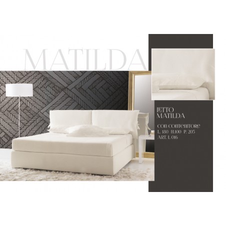 Double bed modern design in eco-leather or velvet container any color Matilda