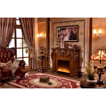 Electric Fireplace 120cm Classic Solid Wood Stove Baroque Any Color 319