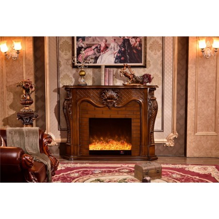 Electric Fireplace 120cm Classic Solid Wood Stove Baroque Any Color 319