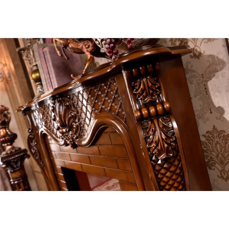 Electric Fireplace 120cm Classic Solid Wood Stove Baroque Any Color 319