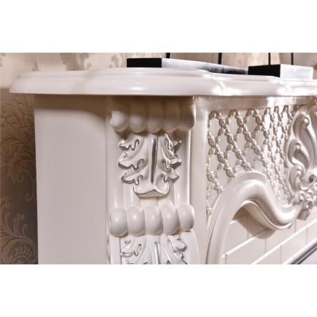 Camino elettrico Elektrokamin 120 cm classico stufa legno massello Barocco qualsiasi colore 319