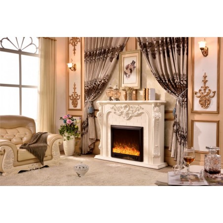 copy of Electric fireplace Kamin fireplace solid wood Baroque English ivory 325B