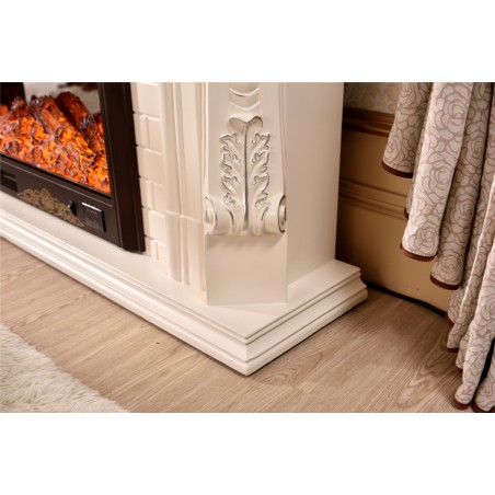 Camino elettrico Elektrokamin 120 cm classico stufa legno massello Barocco qualsiasi colore 325