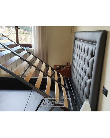 King Size Double Bed Modern Design in Eco-Leather or Velvet Container Any Color Onyx