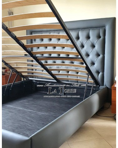 King Size Double Bed Modern Design in Eco-Leather or Velvet Container Any Color Onyx