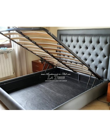 King Size Double Bed Modern Design in Eco-Leather or Velvet Container Any Color Onyx