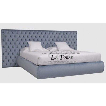 Kingsize-Doppelbett im modernen Design mit Stauraum aus Kunstleder oder Samt in jeder Farbe (Panorama)