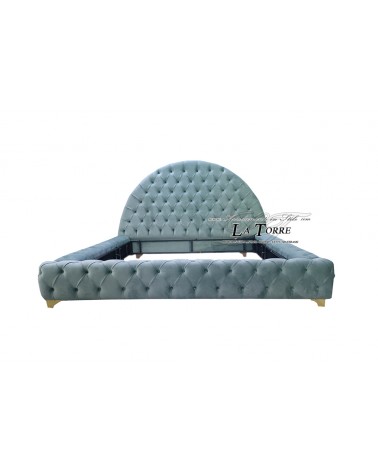 Letto Piazza e mezza contenitore Moderno velluto ecopelle qualsiasi colore Moon