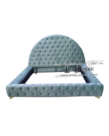 Letto Piazza e mezza contenitore Moderno velluto ecopelle qualsiasi colore Moon