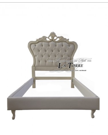 Queen size bed container Baroque eco leather wood gold silver any color Diana