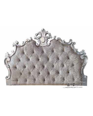 Headboard Double Bed Baroque eco-leather or Fabric wood silver gold any color Giselle
