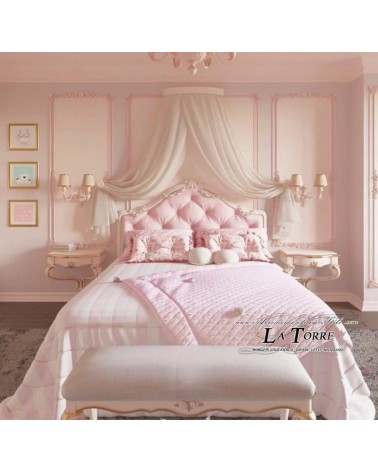 Letto Matrimoniale contenitore Barocco velluto o ecopelle legno massello qualsiasi colore Delia