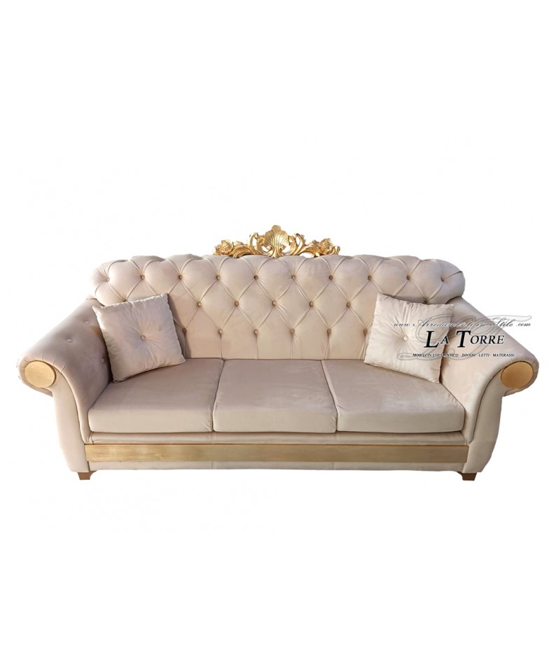 Divano posti Chesterfield moderno corona damascato Velluto o