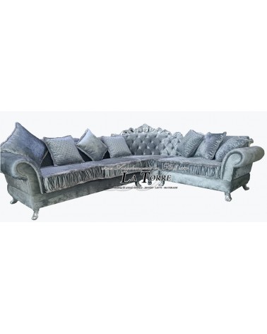 3-Sitzer-Sofa plus 2 mit Gestell und Matratze, klassisches Barock-Design, Krone aus Kunstleder oder Samt in jeder Farbe,