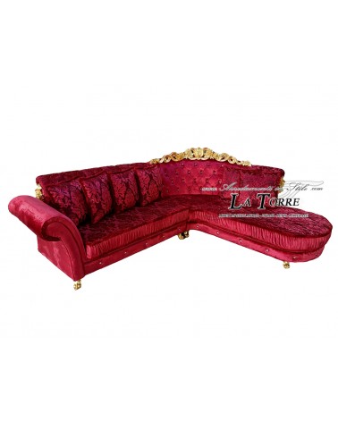 3 seater sofa peninsula and crown with or without base and baroque mattress eco-leather or velvet any color Swarovski AZ14