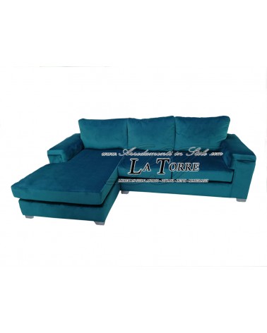 Klassisch-modernes 3-Sitzer-Sofa mit Halbinsel, Kunstleder oder Samt, jede Farbe AZ18