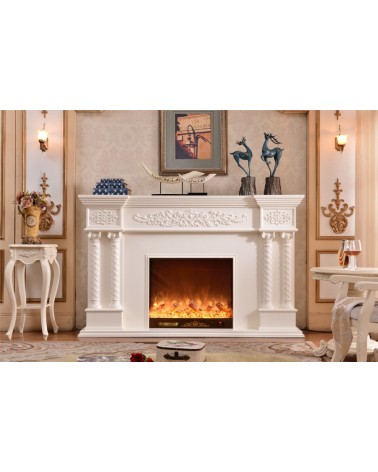 Electric Fireplace 220cm Classic Solid Wood Stove Baroque Any Color 320B