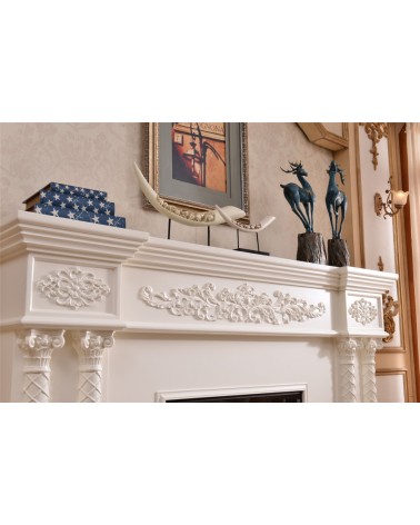 Electric Fireplace 220cm Classic Solid Wood Stove Baroque Any Color 320B