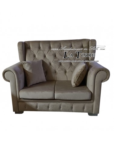 Bergere sofa 2 seater modern velvet or eco-leather swarovski any color AZ40