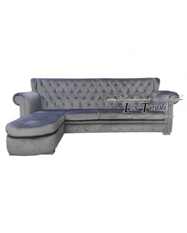 4 seater sofa with net and mattress peninsula modern velvet or eco-leather swarovski any color AZ42
