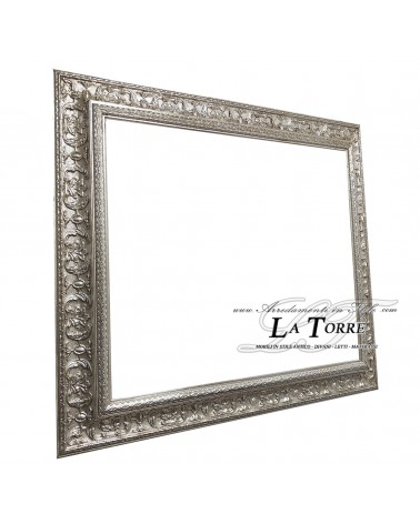 Classic Baroque Style Frame Custom Made Silver Leaf Wood D621