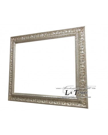 Cornice classica  stile barocco quadro su misura foglia argento legno D621