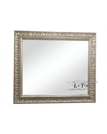 Mirror mirror frame classic baroque style custom made in silver wood D621