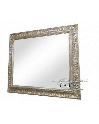 Mirror mirror frame classic baroque style custom made in silver wood D621
