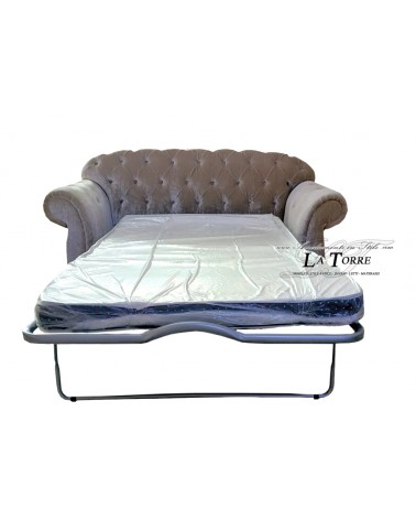 2 seater sofa bed and mattress Chesterfield modern eco leather or velvet any color swarovski AZ02
