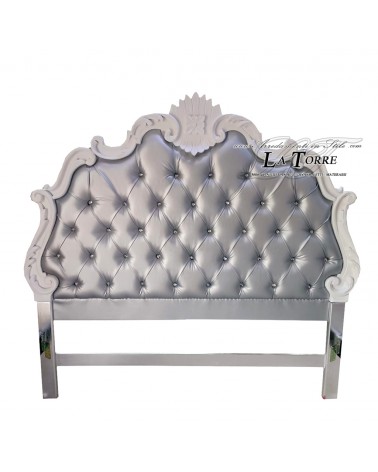 Headboard Double Bed Baroque eco-leather or Fabric wood silver gold any color Fabiola