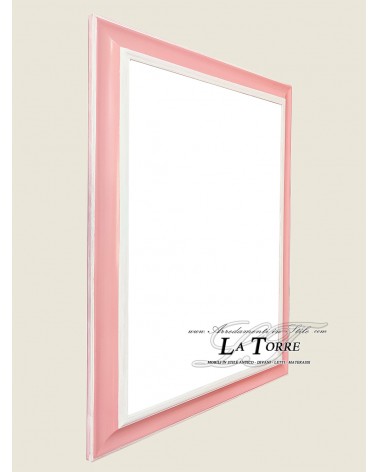 Modern classic wooden picture frame custom made pink and white Reverse