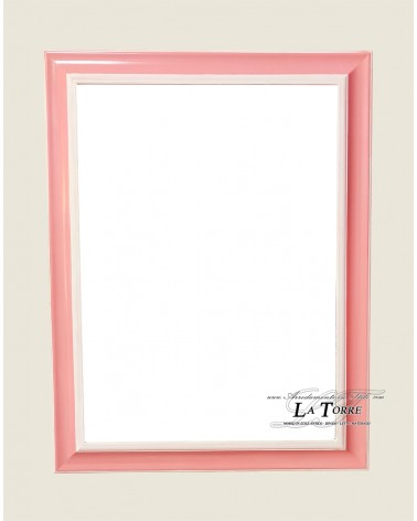 Modern classic wooden picture frame custom made pink and white Reverse