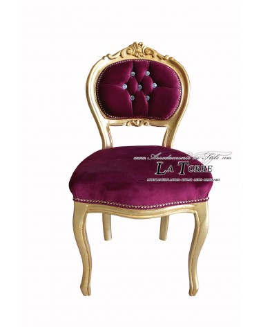 Louis XV Baroque Style Music Chair Gold Leaf Burgundy Velvet K90