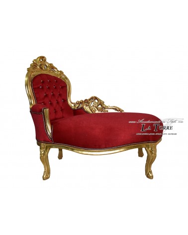 Bank, Gold, burgunderroter Samt, Barocksofa, Swarovski AL3559