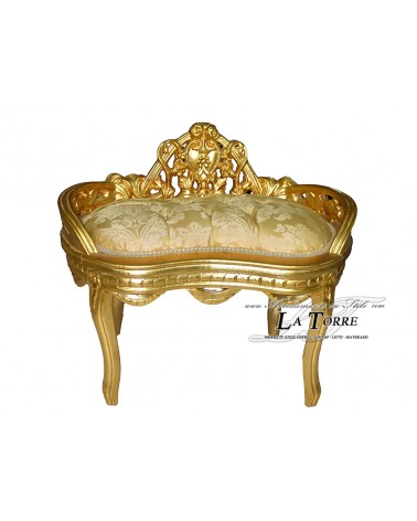 Barockbank mit Goldrahmen und goldfarbenem Lilienstoff AR1563