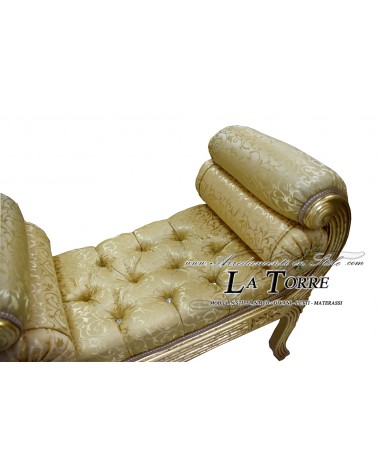 Dormeuse sofa bench Chinese bench gold swarovski damask fabric AR079