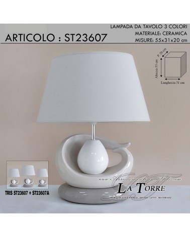 Lampada da tavolo vetro tre colori ceramica moderno classico lume H55 abatjour ST23607