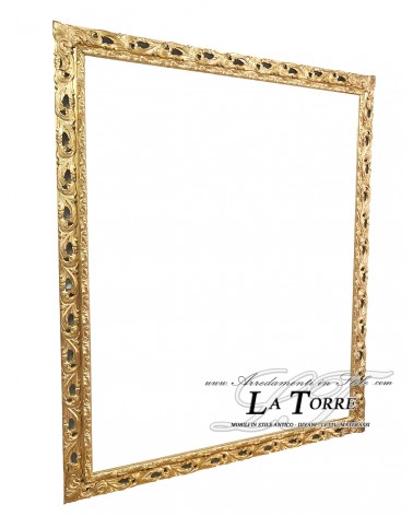 Cornice classica traforata oro brillante quadro Barocco su misura GGO
