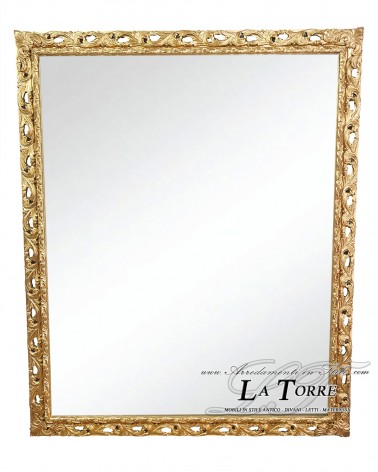 Classic mirror Perforated frame GGo baroque style gold leaf wood framework