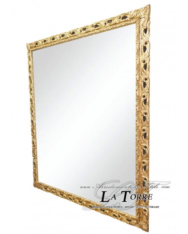 Specchio e Specchiera Stile Barocco – Cornice Oro Traforata Legno – Personalizzabile su Misura GGO