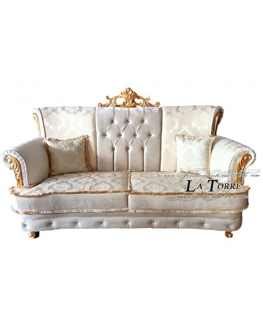 3-Sitzer Chesterfield-Sofa, modernes Design, Crown Damast-Samt oder Stoff, jede Farbe, Swarovski AZ46