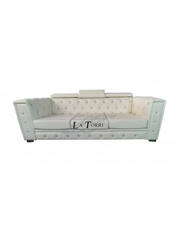3 seater sofa bed with bed base and mattress Chesterfield modern eco-leather or velvet any color swarovski AZ48