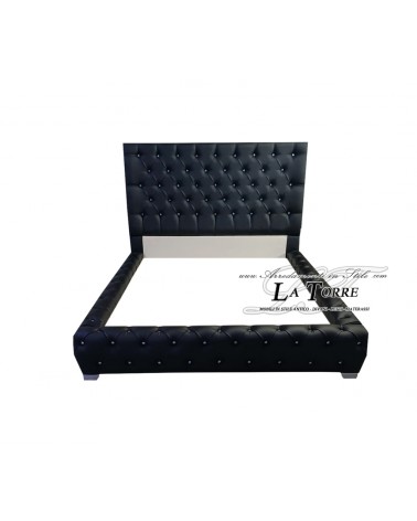 Modernes Stauraumbett Seneca (Queen-Size) aus Samt und Kunstleder in jeder Farbe