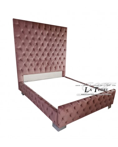 Letto Matrimoniale contenitore Moderno velluto ecopelle bianco qualsiasi colore Eclipse